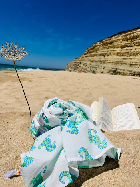 Cotton Beach Sarong - Seahorse